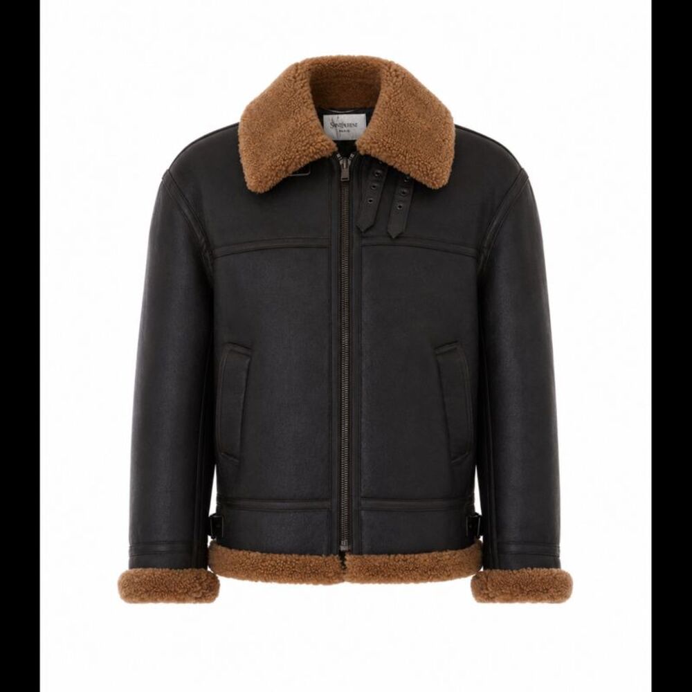 Saint Laurent Men Leather Biker Jacket